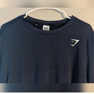 Navy Gymshark long sleeve shirt